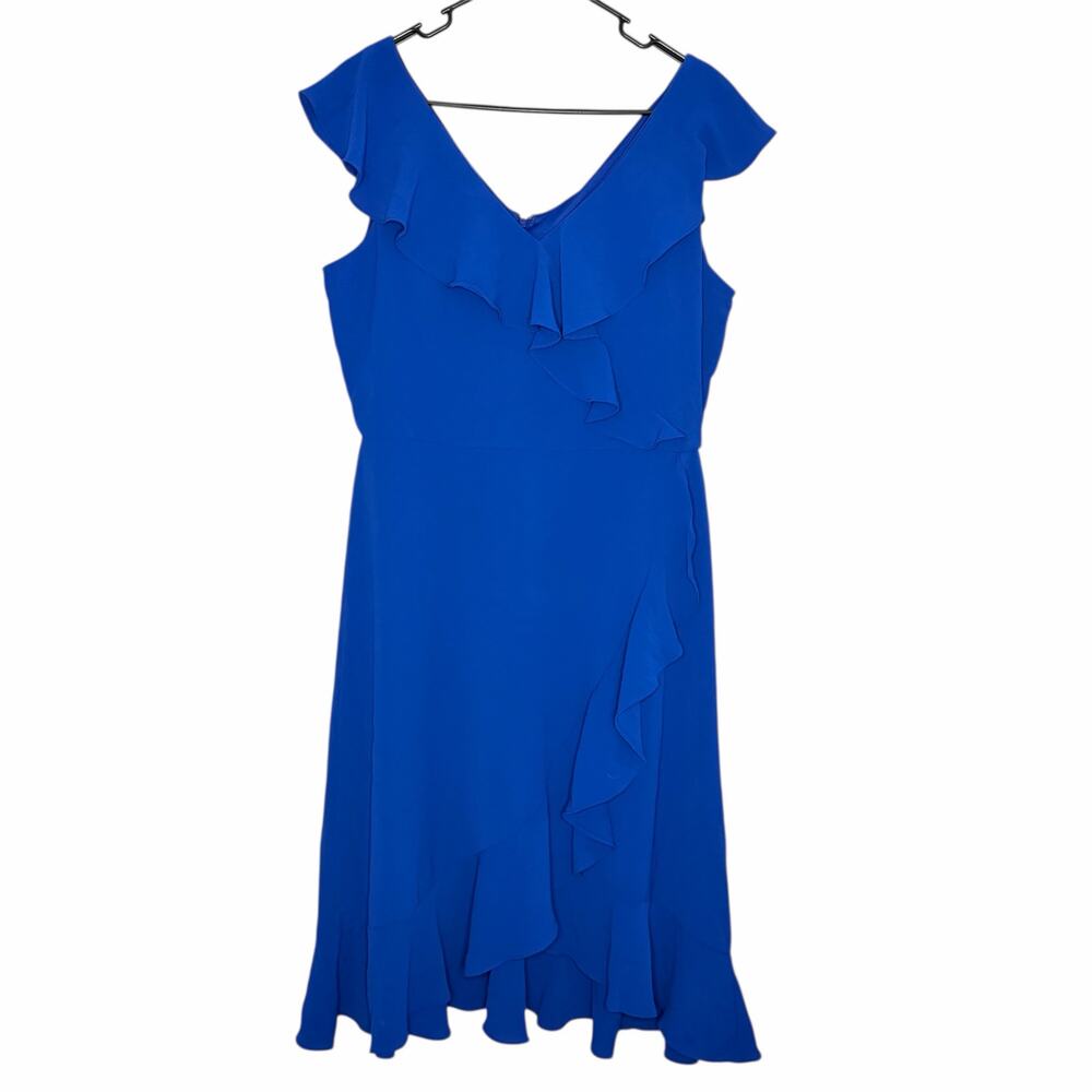 London Times Ruffle Midi Dress Size 12